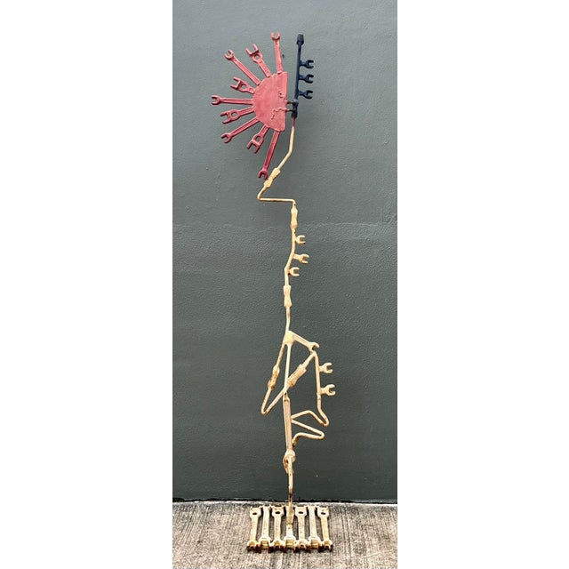 Late 20th Century Vintage Industrial Welded Wrench Sculpture For Sale - Image 5 of 13