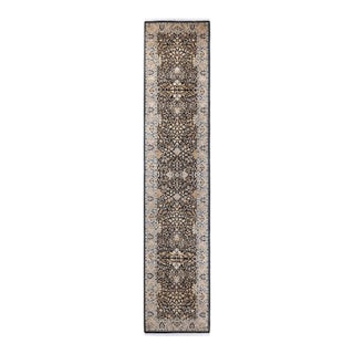 Mogul, One-of-a-Kind Hand-Knotted Runner Rug - Black, 2' 7" x 12' 9" For Sale