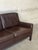 1970s Dark Brown Leather Three-Seater Sofa With Black Legs Danish Mid-Century Modern 1970s For Sale - Image 5 of 11