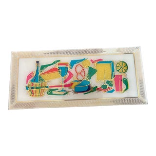 1950s Mid-Century Modern David Douglas Glass Serving Tray For Sale