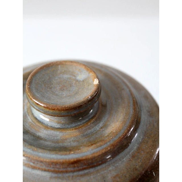 Brown Vintage Studio Pottery Jar For Sale - Image 8 of 12