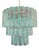 Large Turquoise Murano Glass 3-Tier Tube Chandelier from Venini, 1990s For Sale