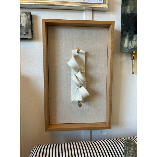 Vintage Sculptural Relief Wall Art in New Custom Frame For Sale - Image 13 of 13