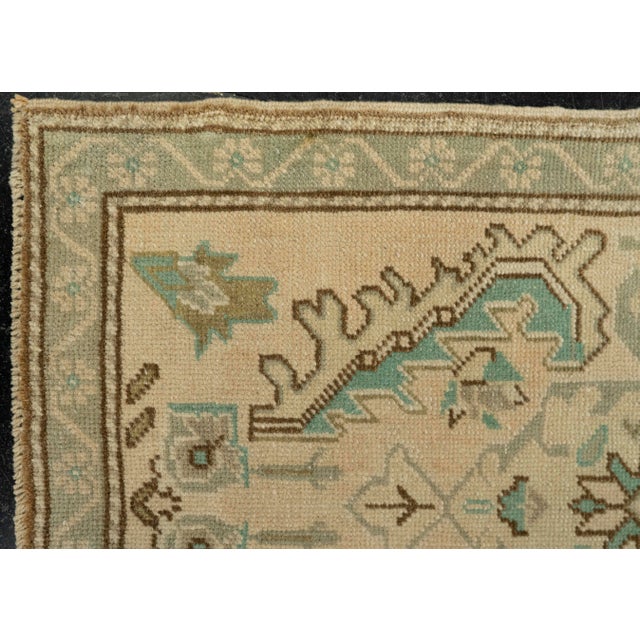 Early 21st Century Turkish Mini Rug Oriental Hand Knotted Vintage Rug 1'9" x 3'7" #21073 For Sale - Image 5 of 8