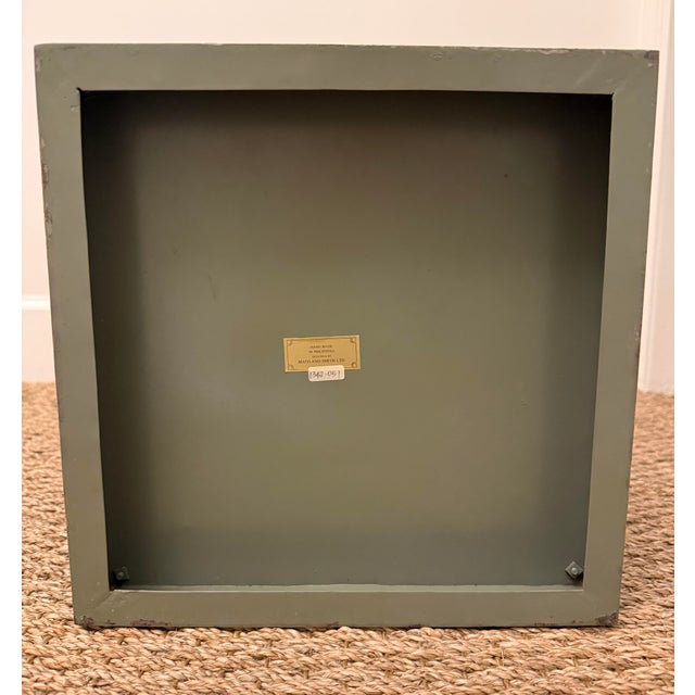 Green Vintage Italian Tole Square Cachepot For Sale - Image 8 of 12