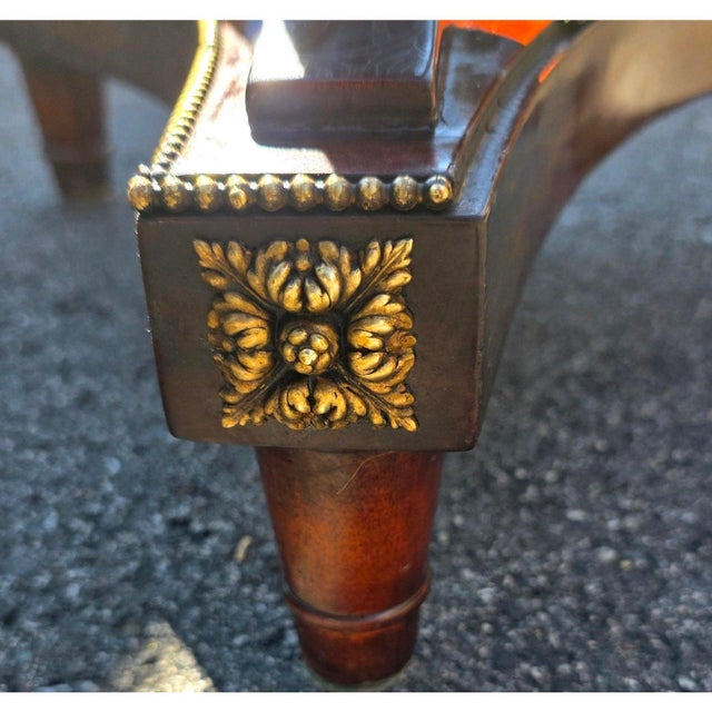 Antique Regency Style Wood Planter With Brass Accents and Insert For Sale - Image 4 of 9