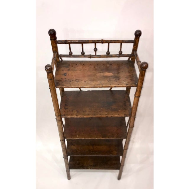 Antique Tiger Bamboo 5 Shelf Bookcase Chairish