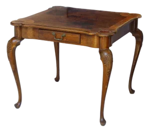 Vintage Wooden Game Table W/2 Drawers