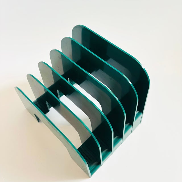 Vintage 1990s Eldon Green Plastic Desk Organizer For Sale In San Francisco - Image 6 of 12