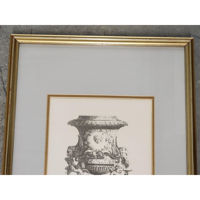 Vintage French Rococo Style 18th Century French Vase Etching by Jacques François Joseph Saly For Sale - Image 4 of 10