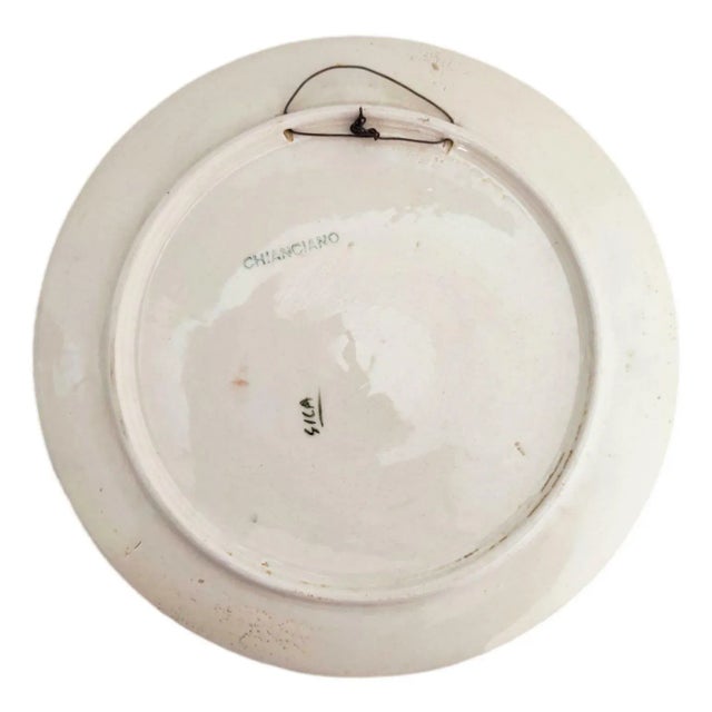 Ceramic Plate with Decorum from Sica, 1940s For Sale - Image 4 of 5