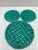Mid-Century Modern 1950s Green Majolica Trivet & Wine Coasters Vallauris - Set of 3 For Sale - Image 3 of 4
