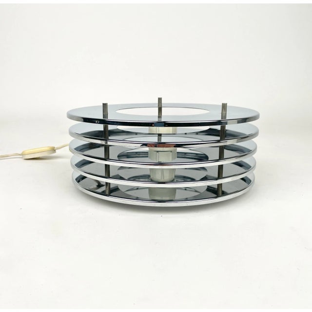 Chrome & Opaline Glass Table Lamp by Enrico Tronconi, Italy, 1960s For Sale - Image 8 of 10