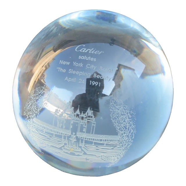 Cartier Crystal Paperweight Commerative of New Tork City Ballet Sleeping Beauty 1991 For Sale