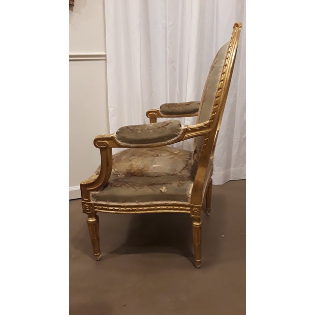 Antique Gilt French Louis XVI Fauteuil Chair Chairish