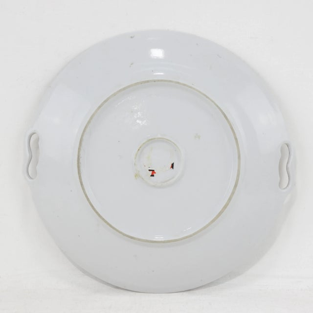 Pair of Vintage Hand-Painted Porcelain Decorative Plates With Bird and Floral Motifs For Sale - Image 4 of 11