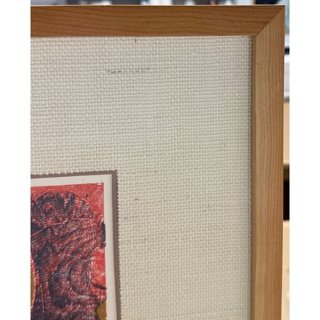 Paper 1967, "Totem", Framed Abstract Original Silkscreen Print on Paper, Artist Kan N. For Sale - Image 7 of 8