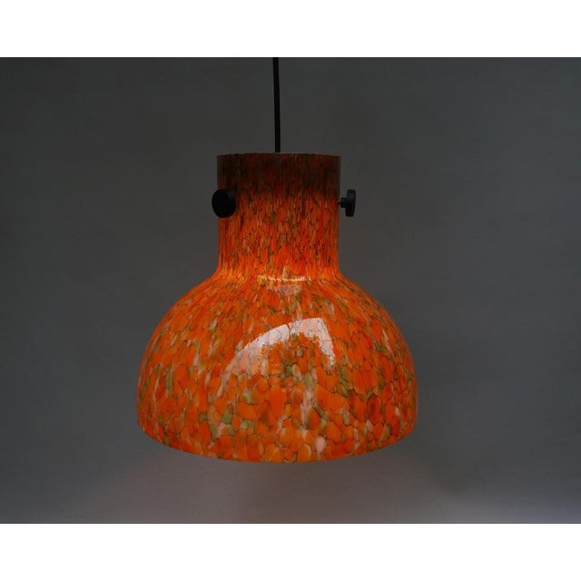 Ceiling Light in Flamed Orange, Green, Black, Beige by Peill & Putzler, 1970s For Sale - Image 4 of 17