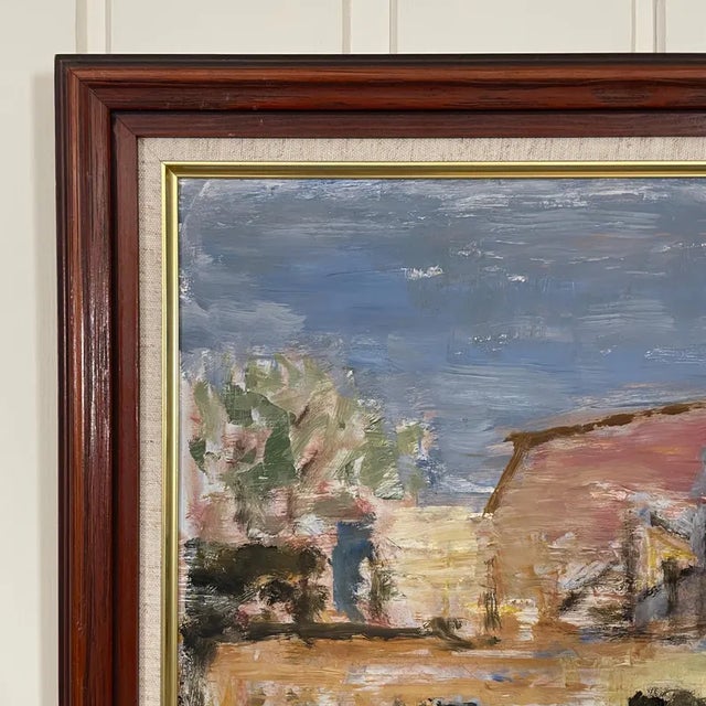 1963 Mid Century Swedish Modernist Oil Painting by Vidar Bäckman For Sale - Image 4 of 14