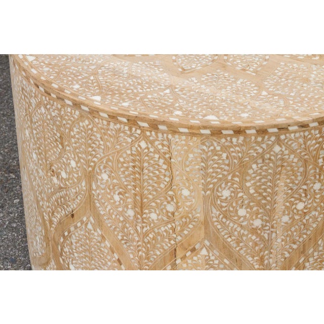 1990s Royal Bleached Inlay Drum Coffee Table For Sale - Image 4 of 9