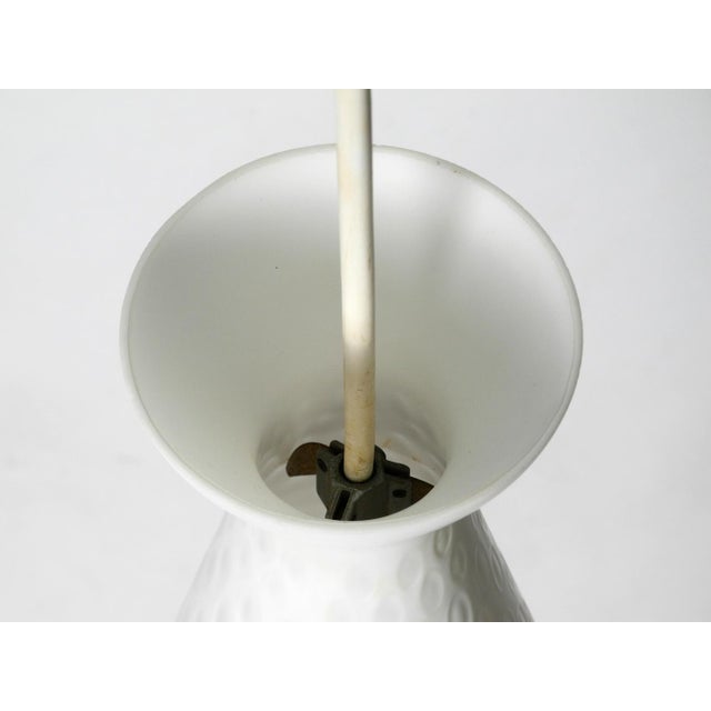 White Mid-Century Glass Diabolo Pendant Lamp by Aloys Gangkofner for Peill & Putzler, 1950s For Sale - Image 8 of 11