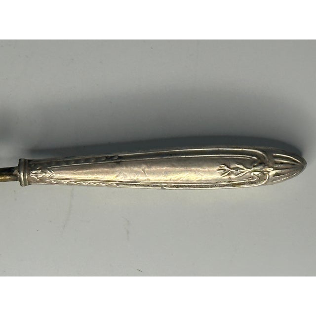 Traditional Antique Sterling Silver Gold Vermeil Sugar Sifter Spoon For Sale - Image 3 of 9