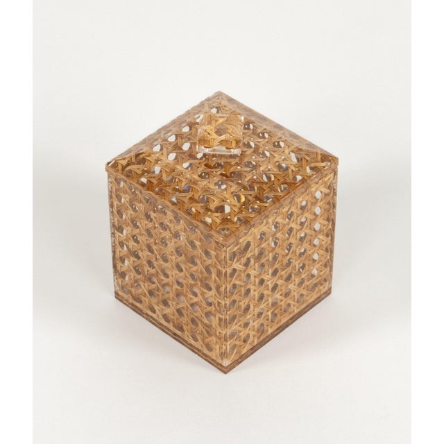 Mid-Century Modern Mid-Century Modern Box in Acrylic and Rattan from Christian Dior, 1970s For Sale - Image 3 of 16
