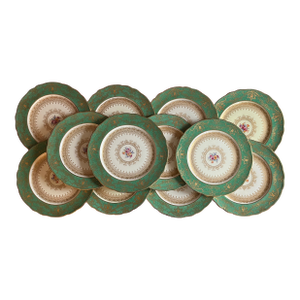 Antique Early 20th Century Porcelain Dinner Plates by George Jones & Sons China - Set of 12
