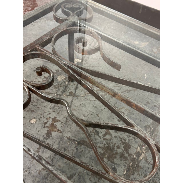 Metal 19th Century French Gate + Glass Custom Coffee Table For Sale - Image 7 of 12