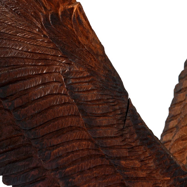 Monumental Hand-Carved Redwood Eagle With Serpent, American Folk Art, 1960's For Sale - Image 10 of 10