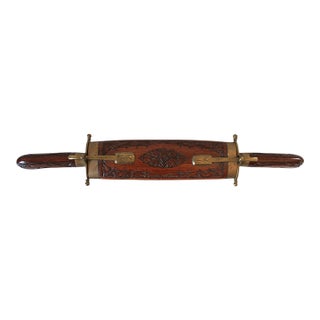 Mid-20th-Century Hand-Carved Wooden Knife and Fork Set For Sale
