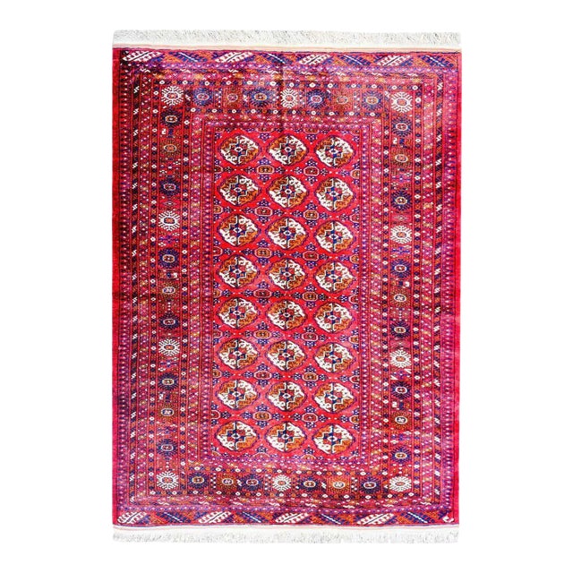 1960s Vintage Silk Turkish Rug For Sale