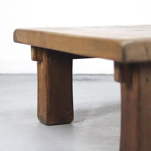 Wood Large Vintage Rustic Brutalist Coffee Table, 1960s For Sale - Image 7 of 10