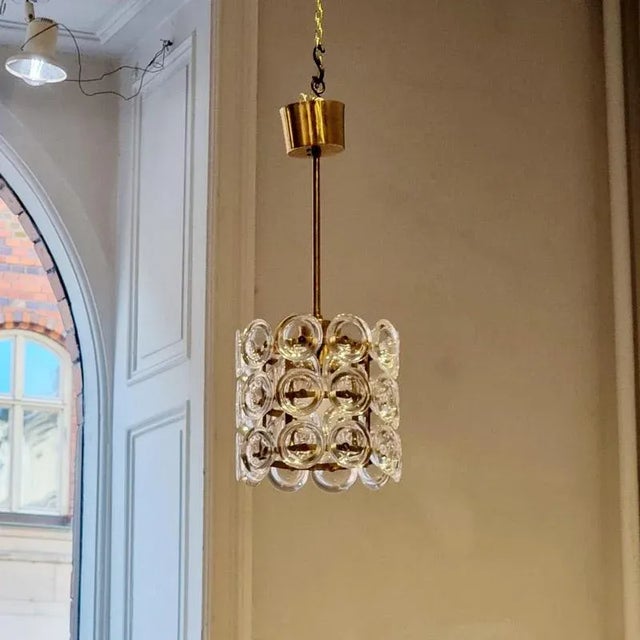 Glass and Brass Pendant by Carl Fagerlund, 1950s For Sale - Image 3 of 6