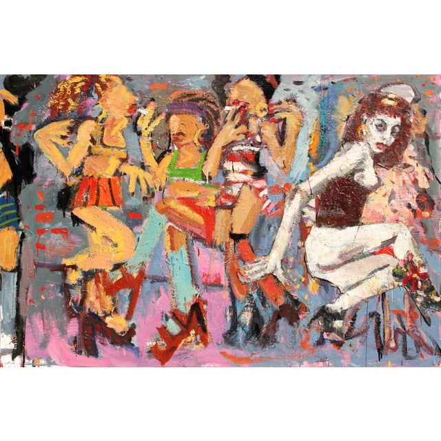 Artist: Greg Kessler, American (1966 - ) Title: Party Time Year: 1995 Medium: Oil and Collage on Canvas, signed and dated...