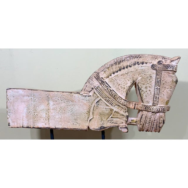 1960s Architectural Hand Carved Wood Horse For Sale - Image 12 of 13