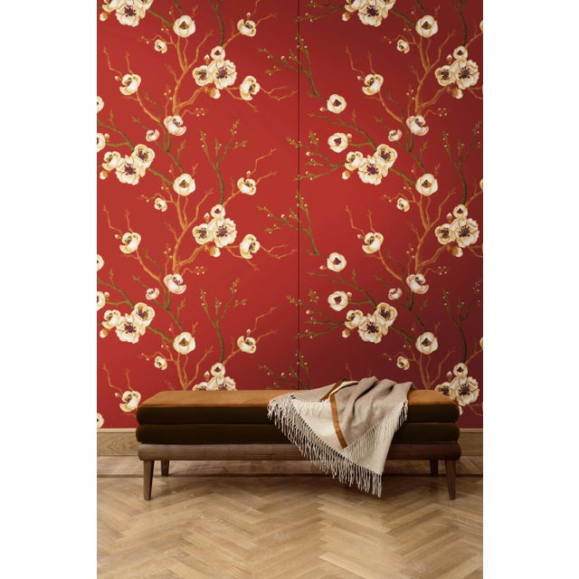 Contemporary Сherry Tree Fabric Wallcovering by Chiara Mennini for Midsummer-Milano For Sale - Image 3 of 3