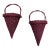 Mid 20th Century Victorian English Burgundy Wicker Conical Shaped Handle Wall Pockets, a Pair For Sale