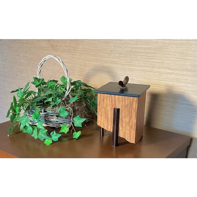 Vintage Randy Cook Designer Artisan Box Ebonized and Maple Wood, Signed For Sale - Image 11 of 12