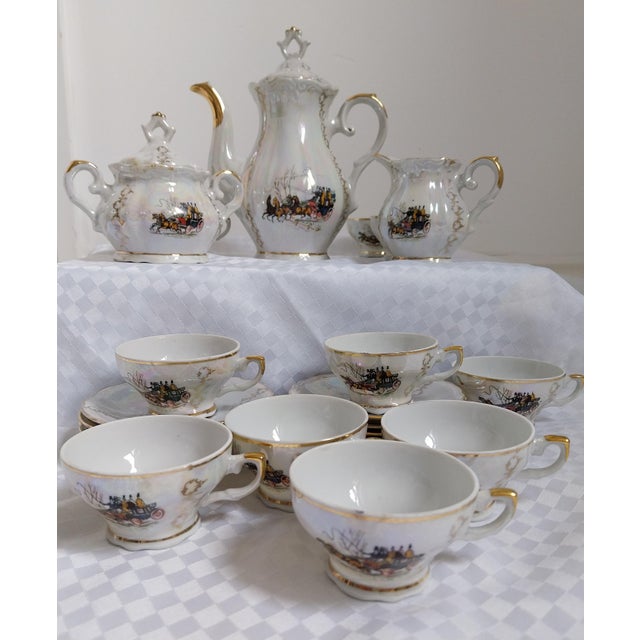 Italian Art Deco Tea Service Set in Porcelain, 1950s, Set of 19 For Sale - Image 9 of 9