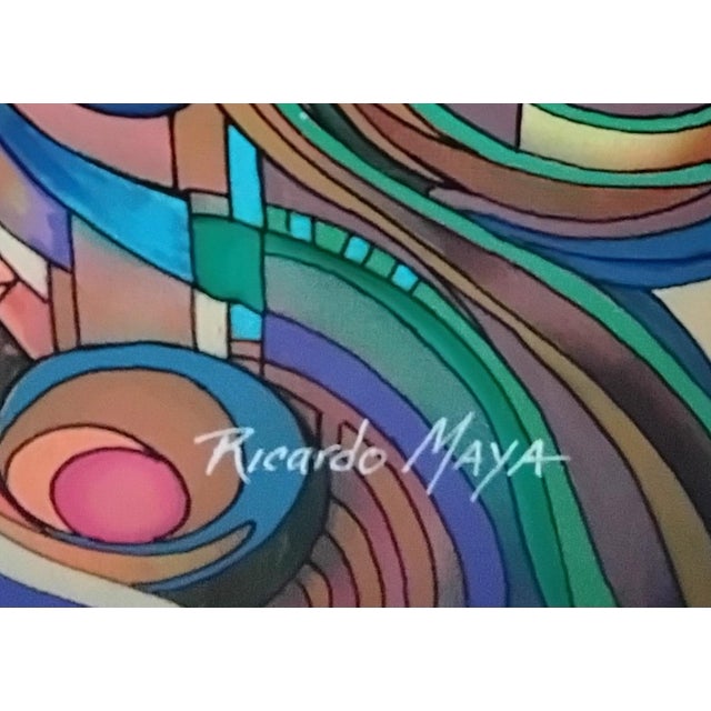 Textile "Portrait of Woman With Butterfly," by Ricardo Maya For Sale - Image 7 of 9