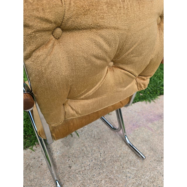 Chrome MCM 4pc Tubular Chrome Cantilever Chair Attributed to Cleo Baldon For Sale - Image 8 of 9