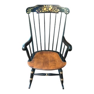 Vintage Hand-Painted Windsor Hitchcock Style Rocking Chair For Sale