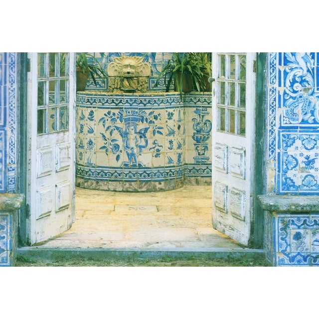 Blue 18th Century Baroque Portuguese Tin-Glazed Pottery Tile of Leg on a Swamp For Sale - Image 8 of 10