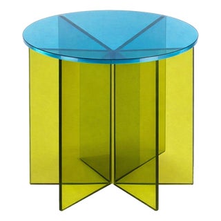 Color Wheel Side Table Blue-Olive Green For Sale