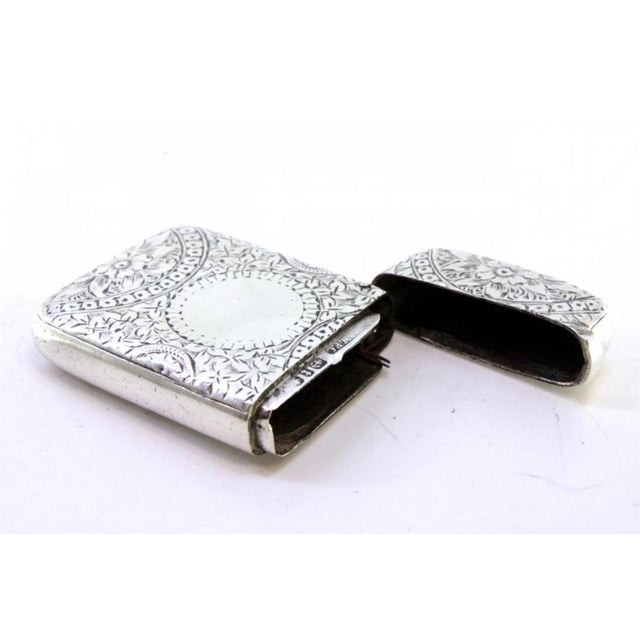 Silver Matchbox with Engraved Plant Motifs For Sale - Image 3 of 8