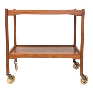 Scandinavian Mid Century Teak Bar Cart For Sale