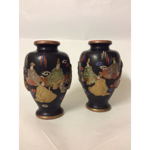 Ceramic Satsuma Vases, Late 19th Century, Set of 2 For Sale - Image 9 of 15