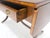 Yew Wood Drop Leaves Two Drawers Low Profile Brass Feet Desk Console Table MINT For Sale - Image 13 of 18