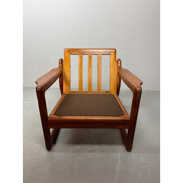 Mid-Century Teak Lounge Chairs with Black Leather Cushions attributed to Sven Ellekaer for Komfort, Denmark, 1970s, Set of 2 For Sale - Image 13 of 18